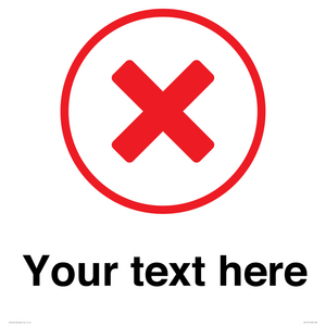 Custom plain background, red cross in a circle sign